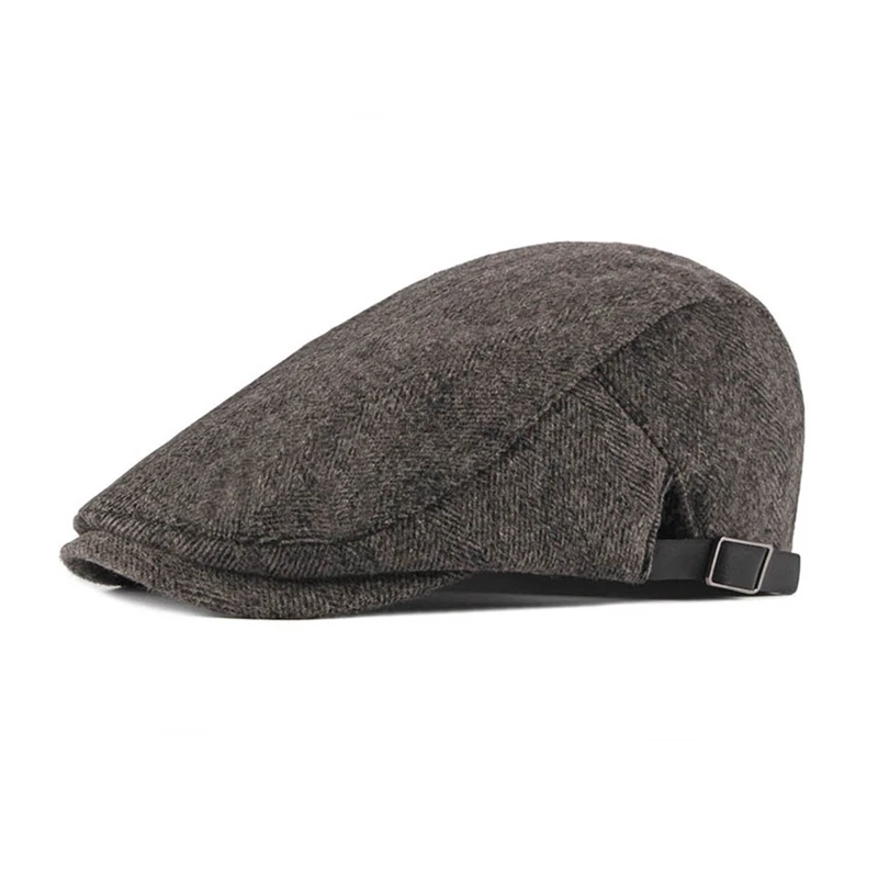 Outdoor Golf Cap Adjustable Beret Caps Men Women Breathable Bone Edge Hats Herringbone Solid Flat Berets Cap