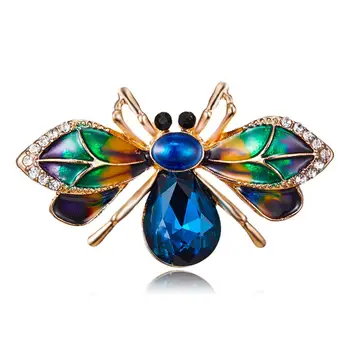 

RINHOO Bird Brooches Gift Big Crystal Beetle Brooch Pin Enamel Alloy Clothes Scarf Badge Pins for Women Men Party Jewelry