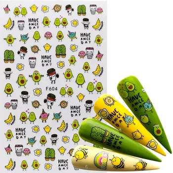 

LCJ 1 PC Comic Adhesive 3D Nail Sticker Foil Decals For Nails Sticker Art Cartoon Nail Art Decorations Designs Tool