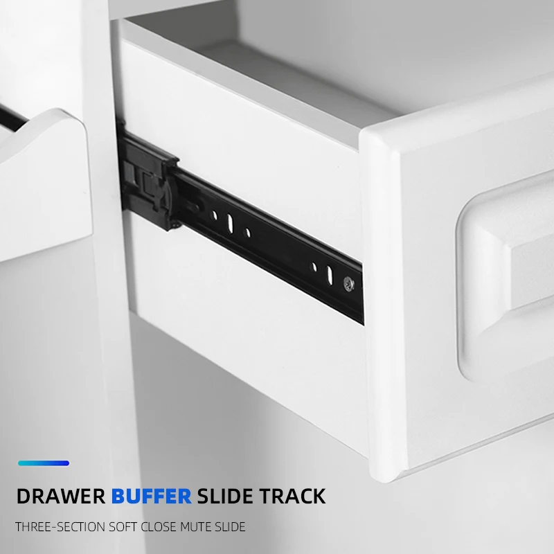 WERTYU Heavy Duty Drawer Runners Black Metal Buffer Mute Drawer Slide Rail Soft Close Drawer Guide Rail Three-Section Cabinet Slide Rail Color : Normal 14inch 35cm WERTYU Heavy Duty Drawer Runners Black Metal Buffer Mute Drawer Slide Rail Soft Close Drawer Guide Rail Three-Section Cabinet Slide Rail Color : Normal 14inch 35cm