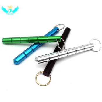 

Black Metal Kubaton Keychain / Keyring Pair For Pressure Tip Self-Defense TOB