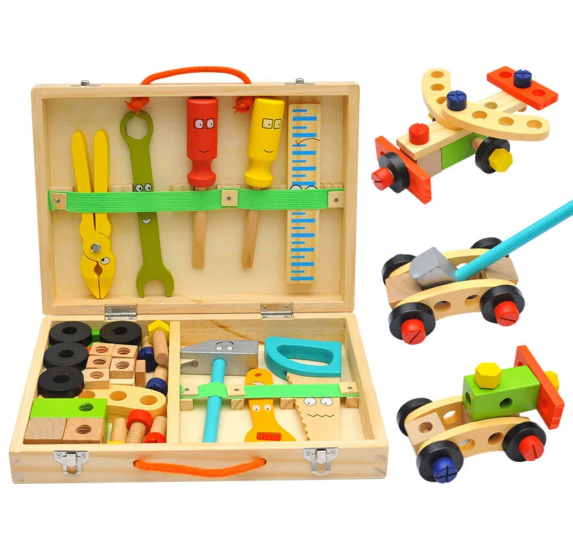 Дропшиппинг, детские игрушки, мультяшный набор инструментов, комбинация, деревянные игрушки для детей, сад, мальчик, подарочный набор, набор, Детский развивающий подарок