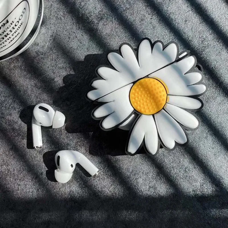 Модный чехол для наушников с 3D ромашками для Apple Airpods Pro, защитный чехол, силиконовая беспроводная bluetooth-гарнитура, зарядная коробка