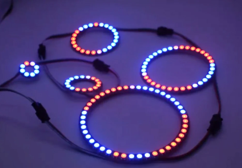 Адресуемый WS2812B RGB светодиодный Pixel Ring 8 16 24 35 45 s Встроенный WS2812 светильник IC DC