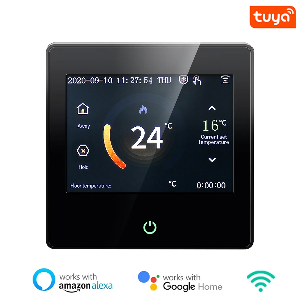 Photo Product Tuya WiFi Smart Thermostat Heating Temperature Controller with Celsius/Fahrenheit LED Touch Screen Work with Alexa Google Home