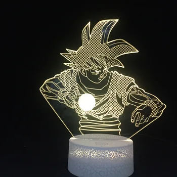 

LED 3D Creative Bedroom Ambient Lighting Night Light Dragonball Anime Characters Home Decor Kids Gift 7 Color Changing Desk Lamp