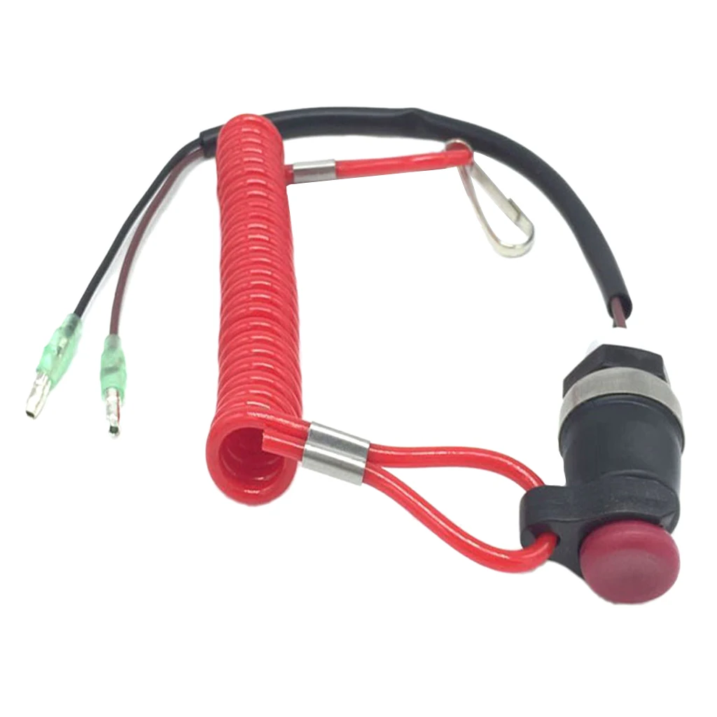 Universal Boat Engine Motor Kill Emergency Stop Switch & Lanyard For Yamaha Honda Tohatsu Marine