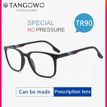 TANGOWO TR90, мужские Оптические очки, оправа, Мужские квадратные очки для близорукости по рецепту, женские, металлические очки для мужчин