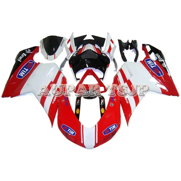 As Picture Shown Для поездок на мотоцикле Ducati 848 1098 1198 2007 2008 2009 2010 2011 2012 Обтекатели мотоциклетная нательная защита работы Чехлы для инжектора ABS Пластик красный, белый корпус - Цвет: As Picture Shown