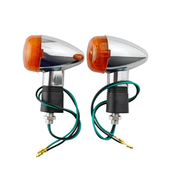 

Retro Silver-Plated Motorcycle Front And Rear Turn Signal Indicator Lights for Yamahas Racing Star XVS400 Uranus Star XV250 400