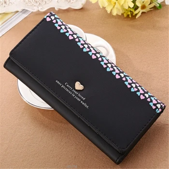 

New Women Wallets Lady Purses Handbag Coin Purse Brand Design Moneybags Heart Girls Long Clutch Wallet Cards ID Holder Burse Bag