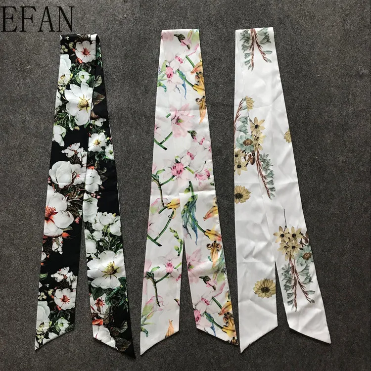 

160*9cm New Arrival Bag Scarf Horse Print Silk Scarf Women Headband Small Bag Ribbon Fashion Hair Fashion Handbag Scarves Luxury