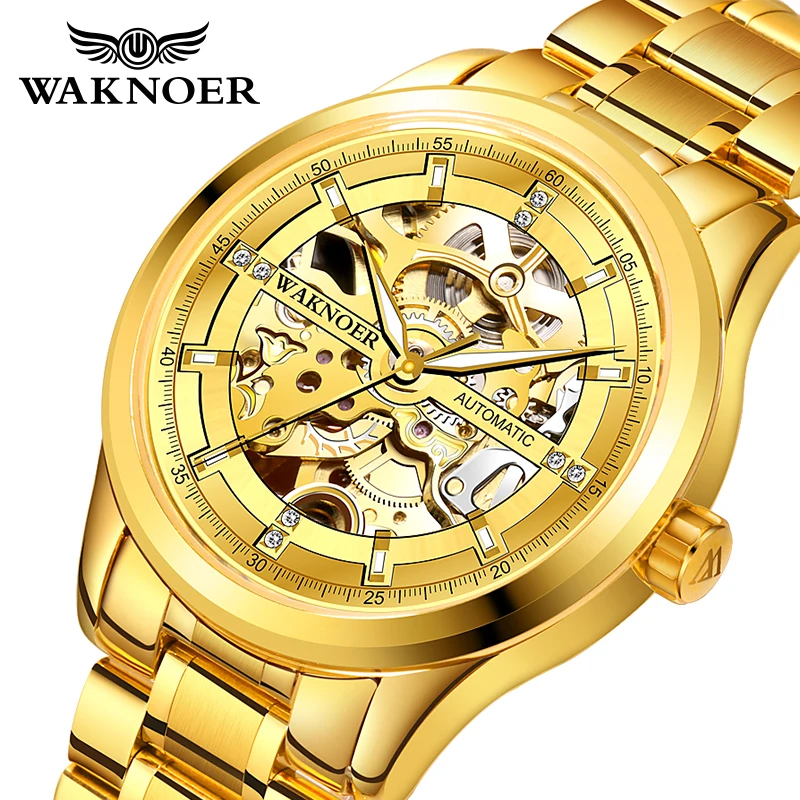 

WAKNOER Top Brand Fashion Sport Tourbillon Skeleton Watch Men Relogio Automatic mechanical Watch Watches Clock Relogio Masculino