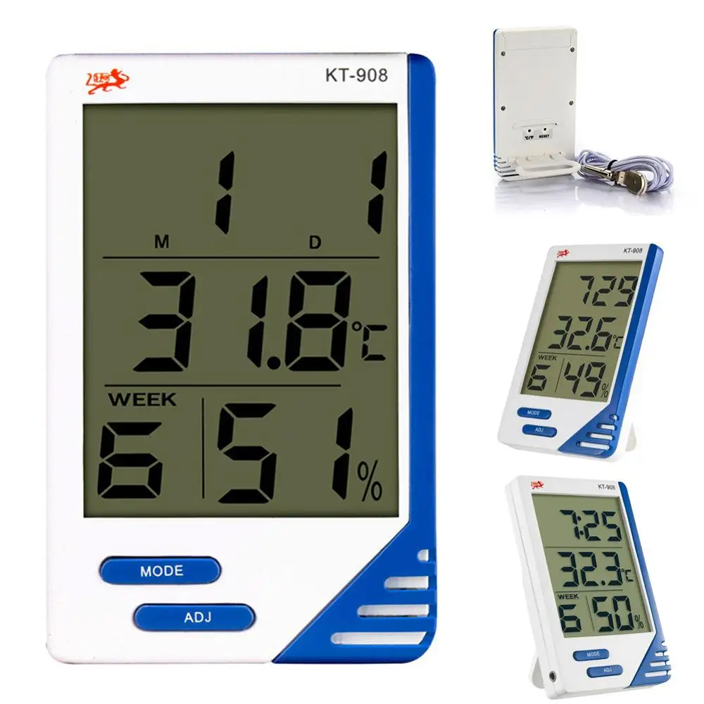 

KT908 LCD Max-Min Thermometer Hygrometer Digital Indoor Outdoor Digital Thermometer Hygrometer
