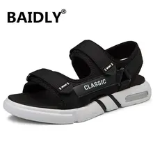 Новинка; высококачественные мужские сандалии; дышащие удобные летние сандалии-гладиаторы; модные мужские сандалии на плоской подошве