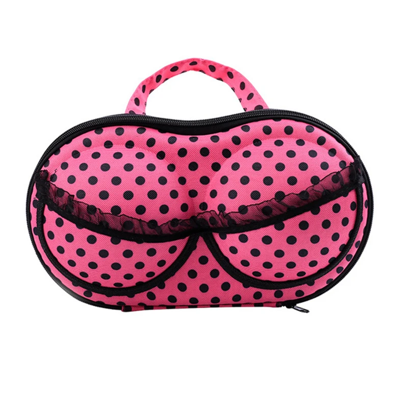 Rose red black spots Женская сумка для бюстгальтера, портативная коробка для хранения нижнего белья и бюстгальтера, дорожная сумка для багажа, органайзер для хранения домашнего белья, чехол-Органайзер - Цвет: Rose red black spots