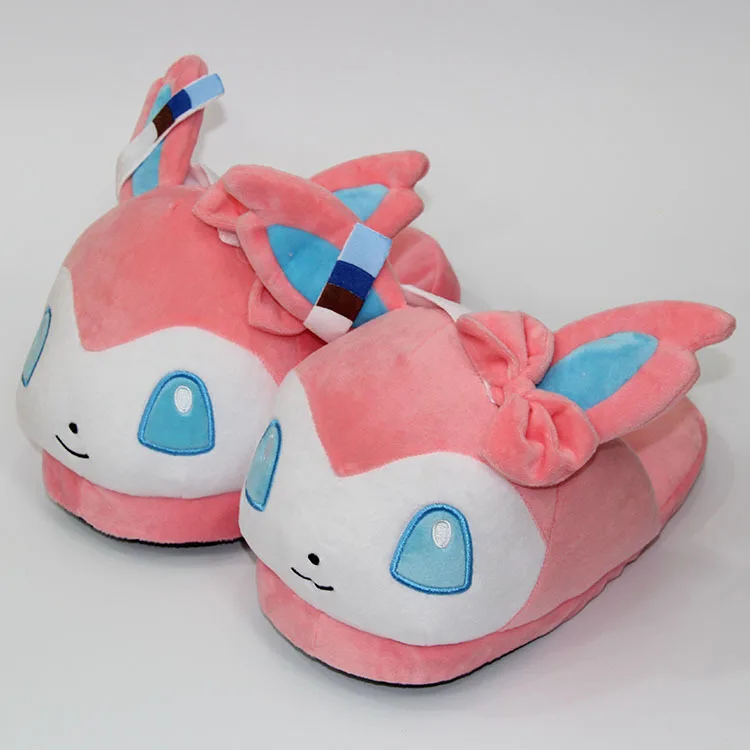Тапочки для косплея; Eevee Umbreon Flareon Vaporeon; плюшевая игрушка; теплая Домашняя обувь для большинства людей