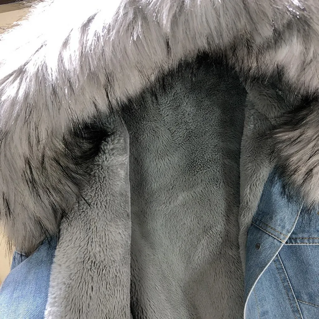 Женское джинсовое короткое пальто теплая куртка с воротником длинный рукав тонкий карман зимняя верхняя одежда с капюшоном ковбойские джинсы пальто Тедди куртки veste