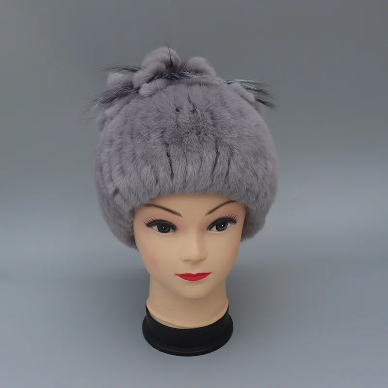 TopFurMall) Оригинальные меховые шляпки из меха кролика рекс Топ зимние шапки модные защитные головные уборы LF9102 - Цвет: As picture