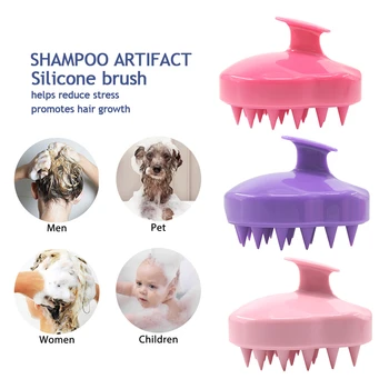

Comb Handheld 6 Colors Silicone Scalp Shampoo Massage Brush Washing Comb Shower Head Hair Mini Head Meridian Massage Wide Tooth