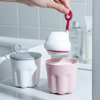 

Portable Liquid Soap Dispenser Foaming Foamer Shower Gel Manual Bubbler Cup Cute Foam Maker Hand Washing for Kitchen Bathroom