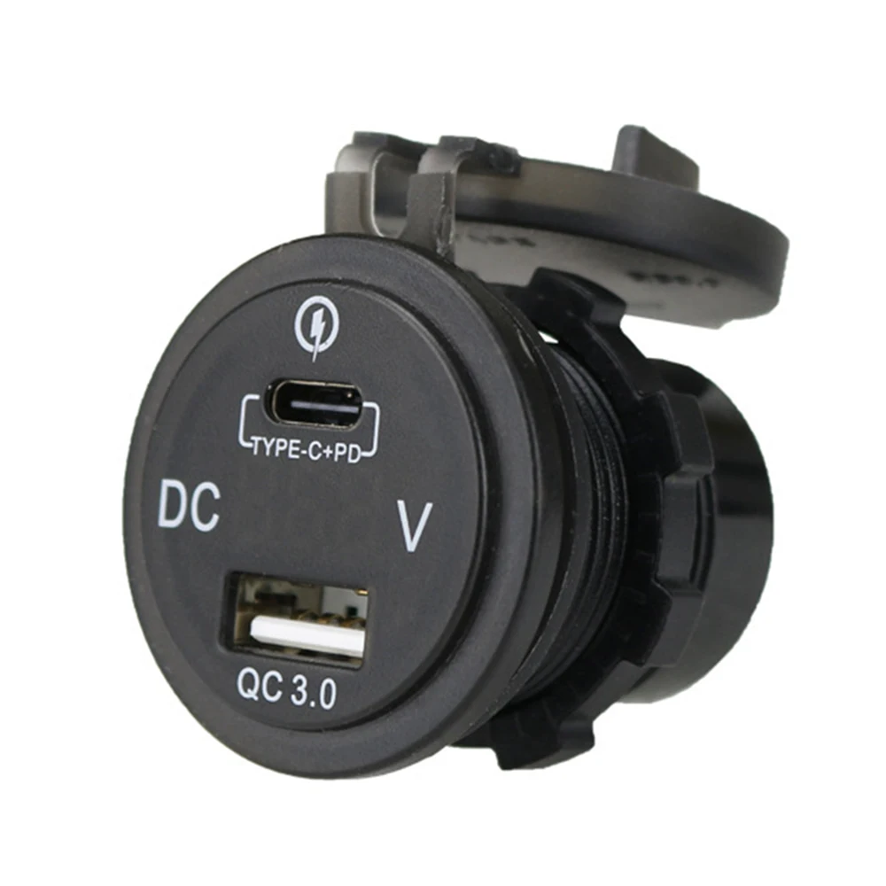 Водонепроницаемый 12 в 24 В Автомобильное зарядное устройство Тип C PD QC 3,0 USB зарядное устройство светодиодный вольтметр адаптер питания для смартфона планшета лодки мотоцикла