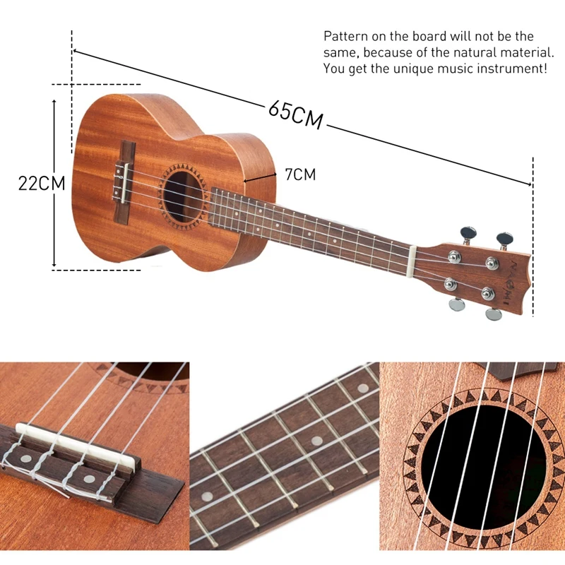 ELOS-NAOMI для студентов сопрано Гавайские гитары укулеле с аквилой струны Sapele Ukulele для студентов начинающих