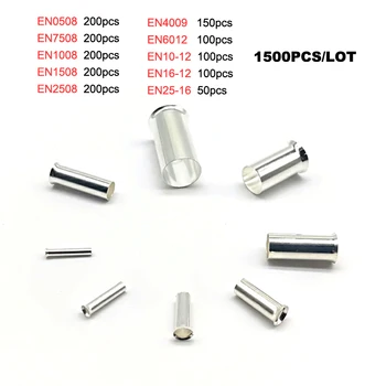 

1500pcs Copper tube bare crimp terminals Electric naked cord end terminal wire connector cable ferrules EN0508~25-16 kit 22-4AWG