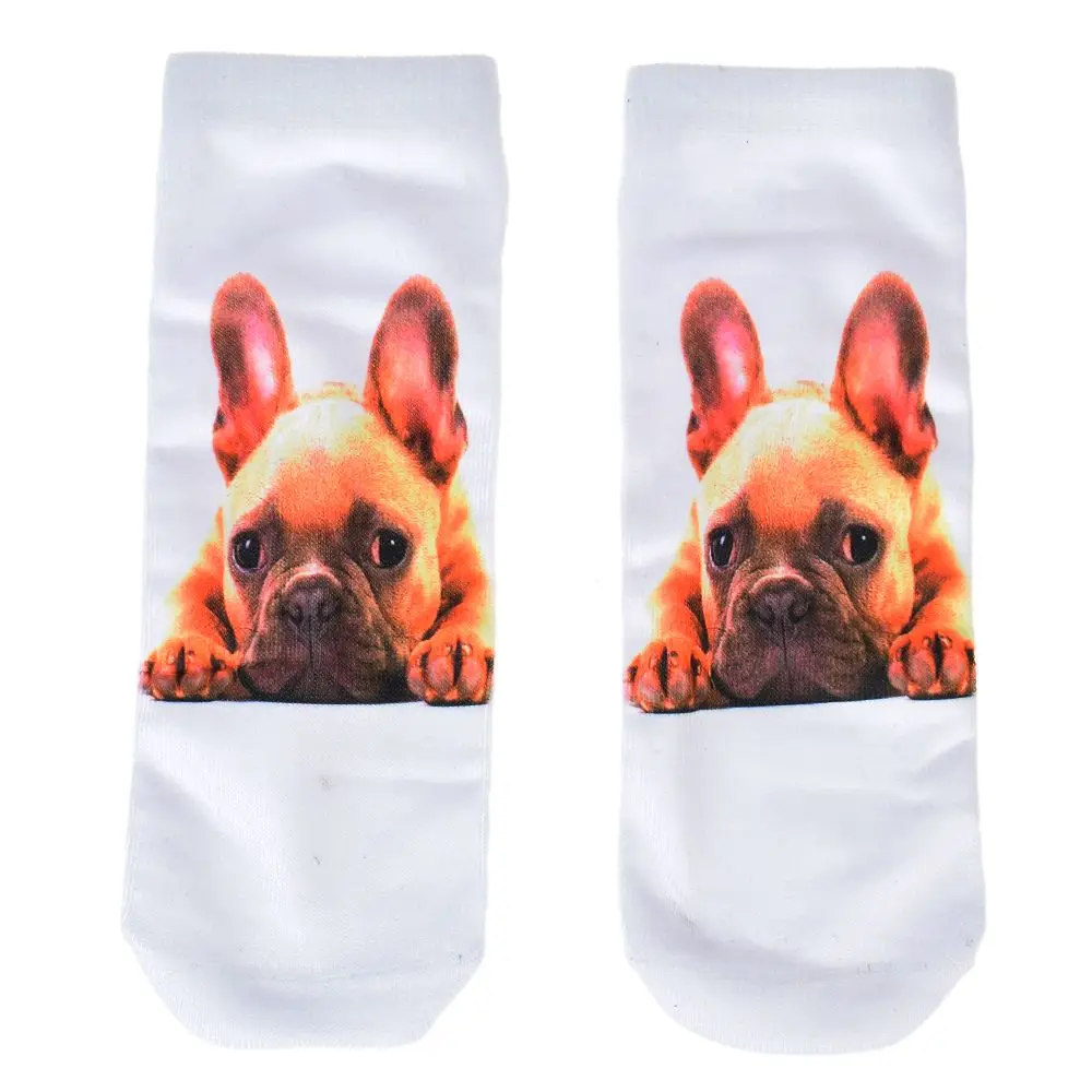 New 3D Printed Women Socks Cotton Sock Fashion Unisex Animal Socks Cut Dog Meias Female Funny Low Ankle Sock