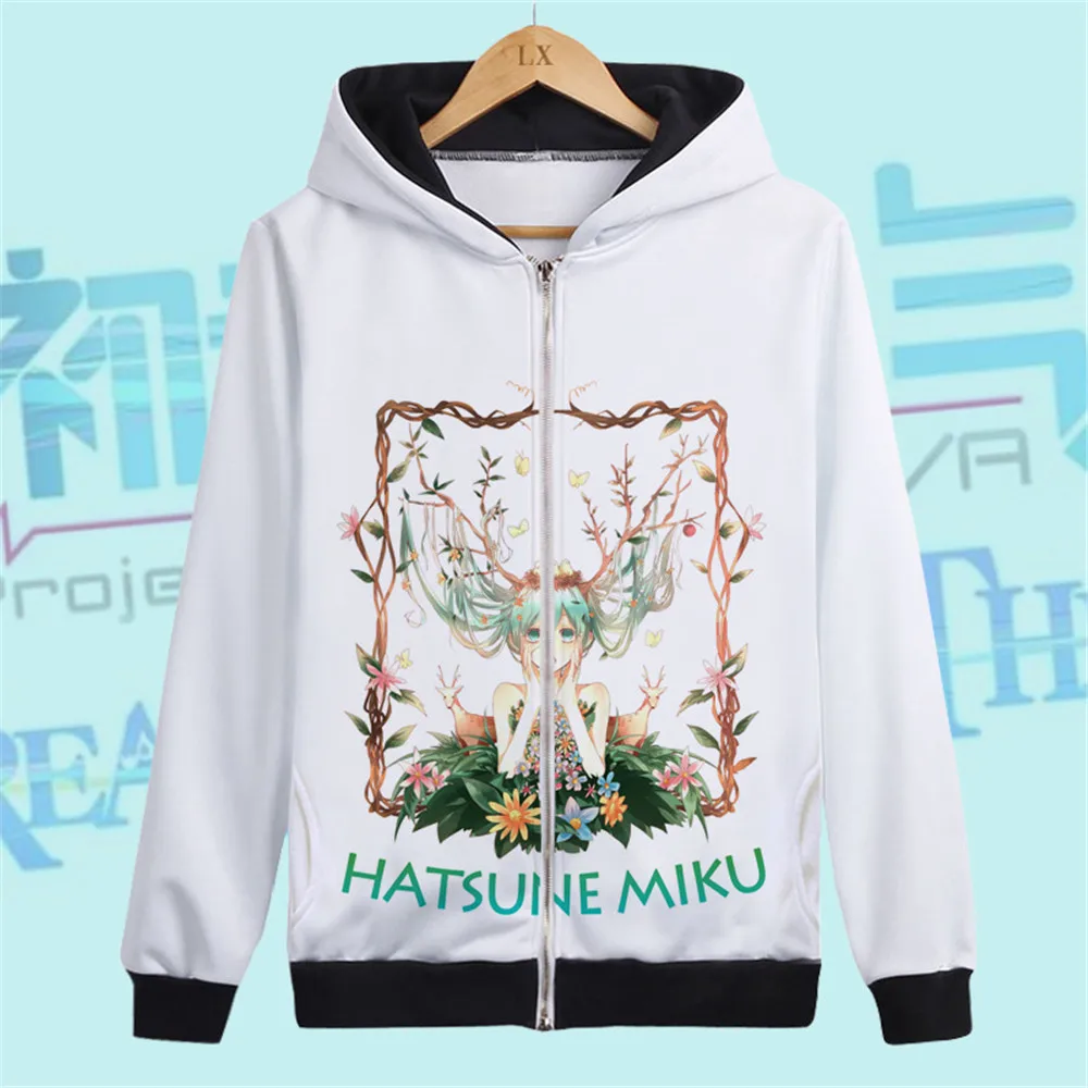 Style8 VOCALOID Hatsune куртка Мику косплей костюм для мужчин и женщин повседневная толстовка на молнии Толстовка утолщенная модная спортивная одежда - Цвет: Style8