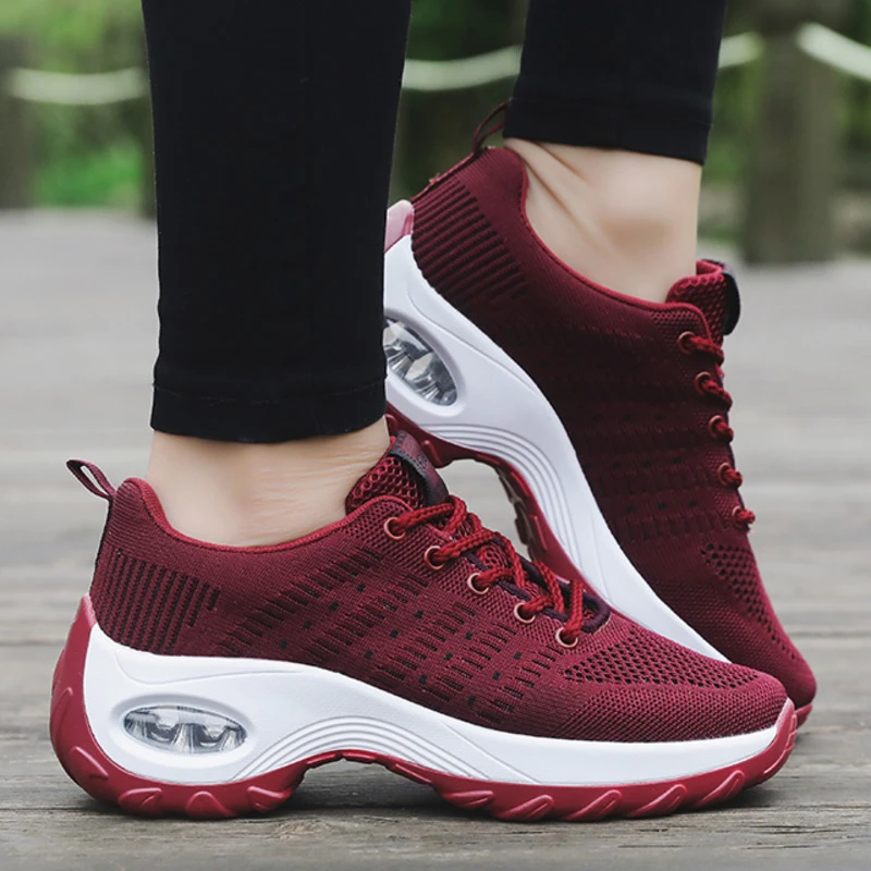 Спортивная обувь для бега; Для женщин Air Sole дышащая обувь; женские кроссовки для прогулок для пробежек, тренировок, летающий Weavon обувь для отдыха
