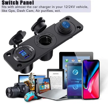 

Car Dual QC3.0 Cigarette Lighter Socket Splitter USB Car Charger Socket 250W 12V Power Adapter Car Accessories Interior