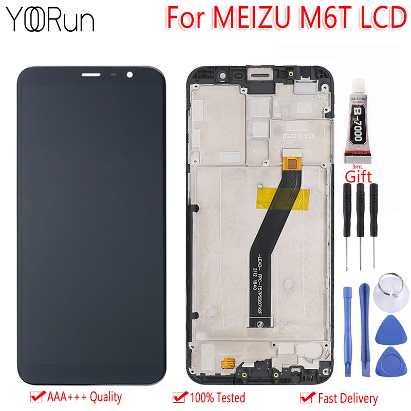 

5.7'' For MEIZU M6T M811Q LCD Display Touch Screen Digitizer With Frame Replacement Free Tools For MEILAN 6T Display