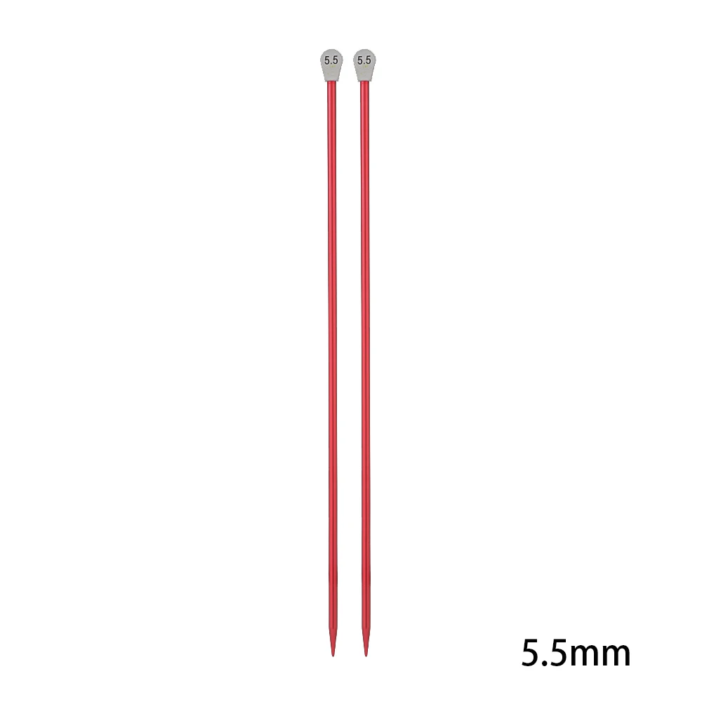 5.5mm 2 шт./компл. маленьких детей в возрасте от 2 до 12 мм Алюминий тонкие туфли острый Вязание спицы крючком прямые булавки тканый свитер инструменты DIY Швейные принадлежности - Цвет: 5.5mm