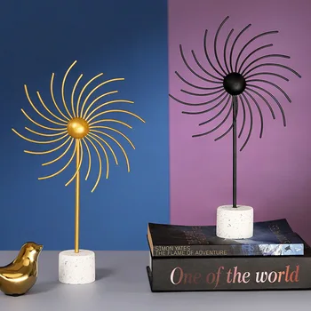 

Nordic Contracted Windwill Figurine Miniature Model Modern Art Metal Figurine Ornament Home Decoration Accessories Room Decor