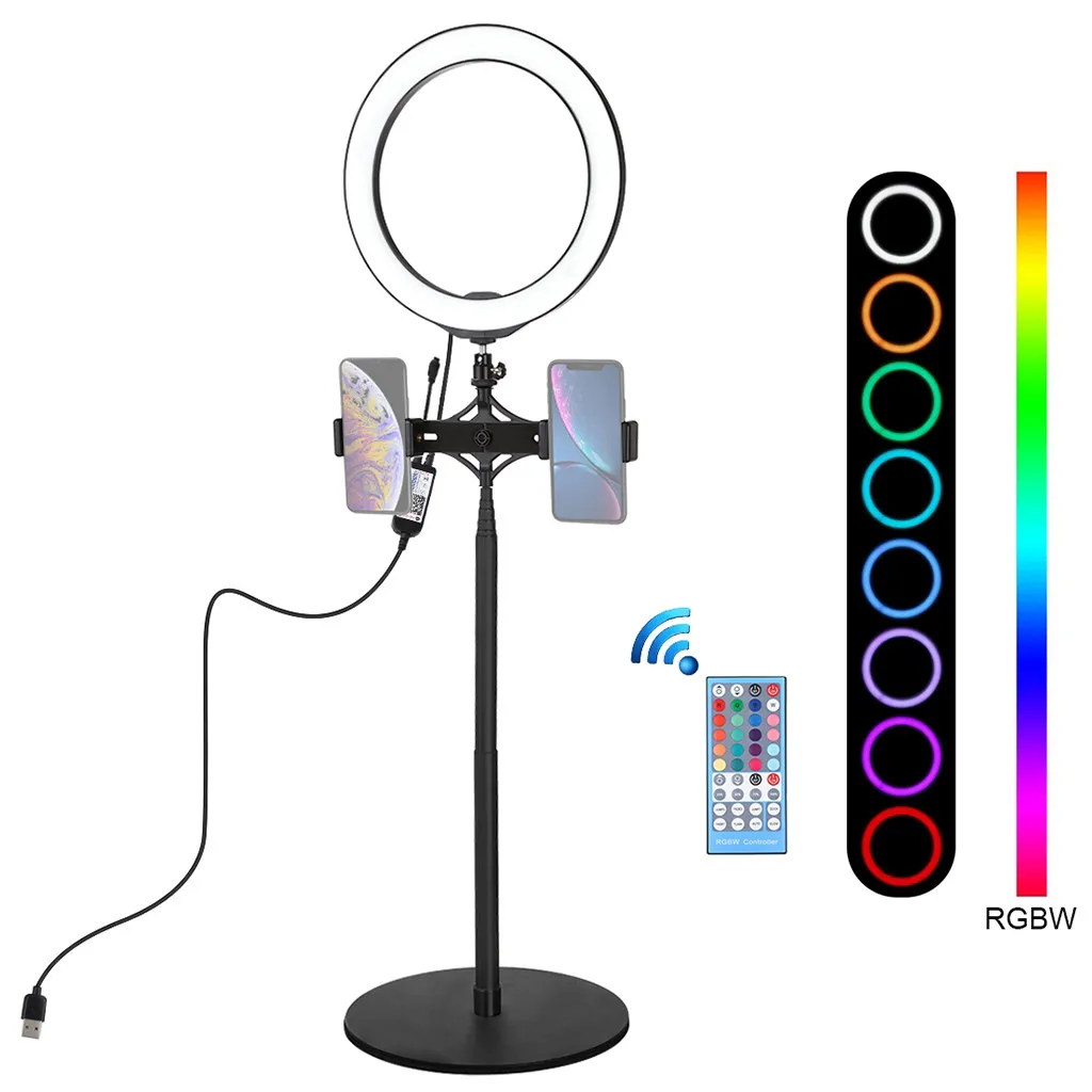Кольцевой светильник 10 2 дюйма с регулируемой яркостью RGB кольцевой зажимом для