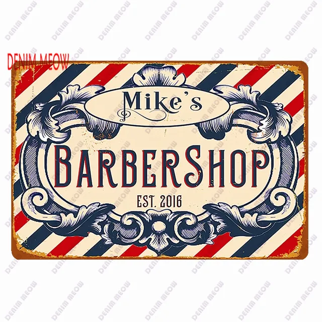 Hair Cutting Retro Plaque Metal Signs BARBER SHOP Vintage Painting Wall Art Posters Cafe Bar Pub Shave & Haircut Home Decor WY28 5