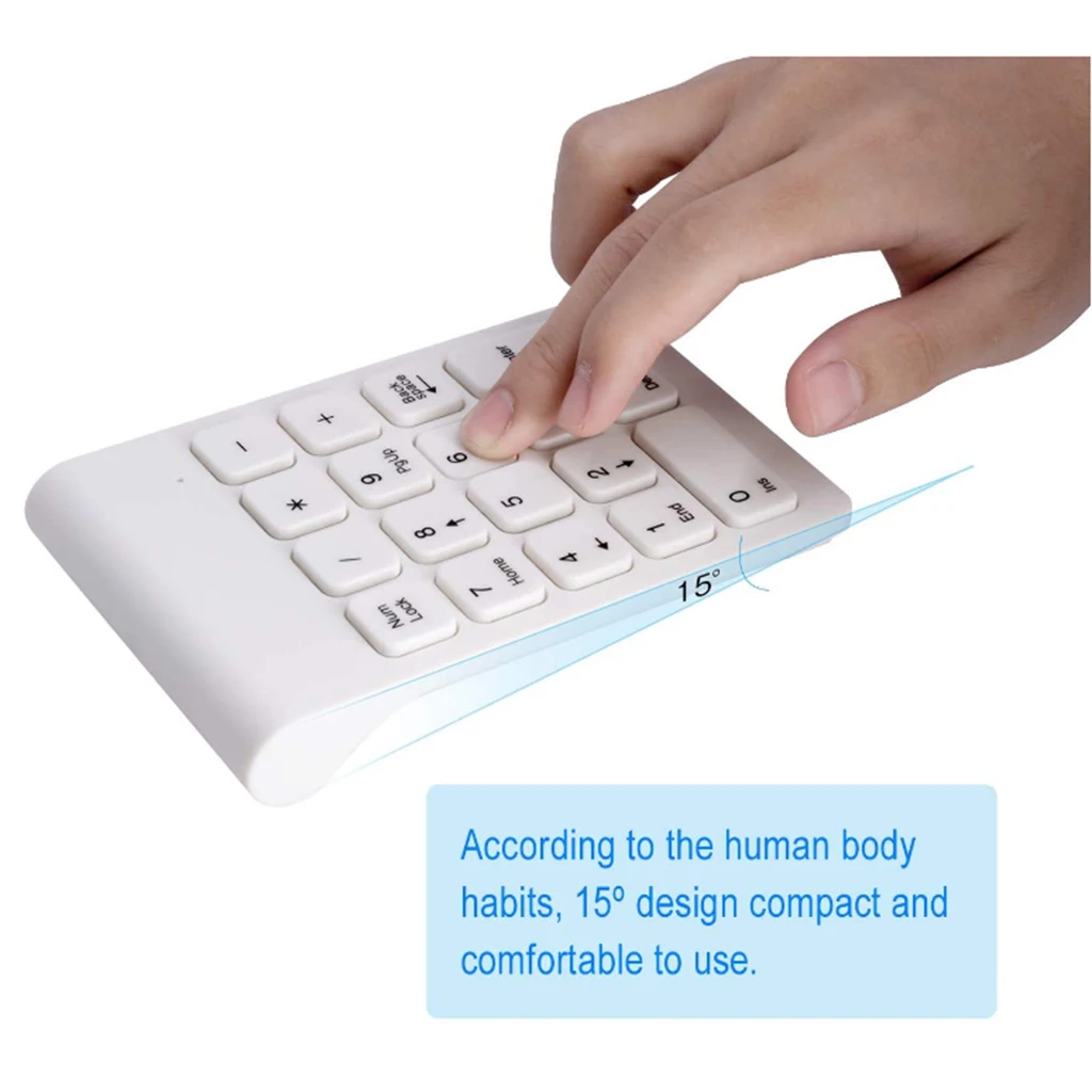 2.4G Numeric Keypad Wireless Financial Keypad With Mouse 18 Keys Number Pad Portable Silent Financial Accounting Keyboard