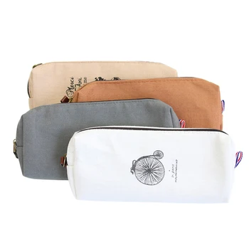 

1 PC Retro towers linen pencil bag students Paris style pencil cases stationery material escolar office supplies New Arrival