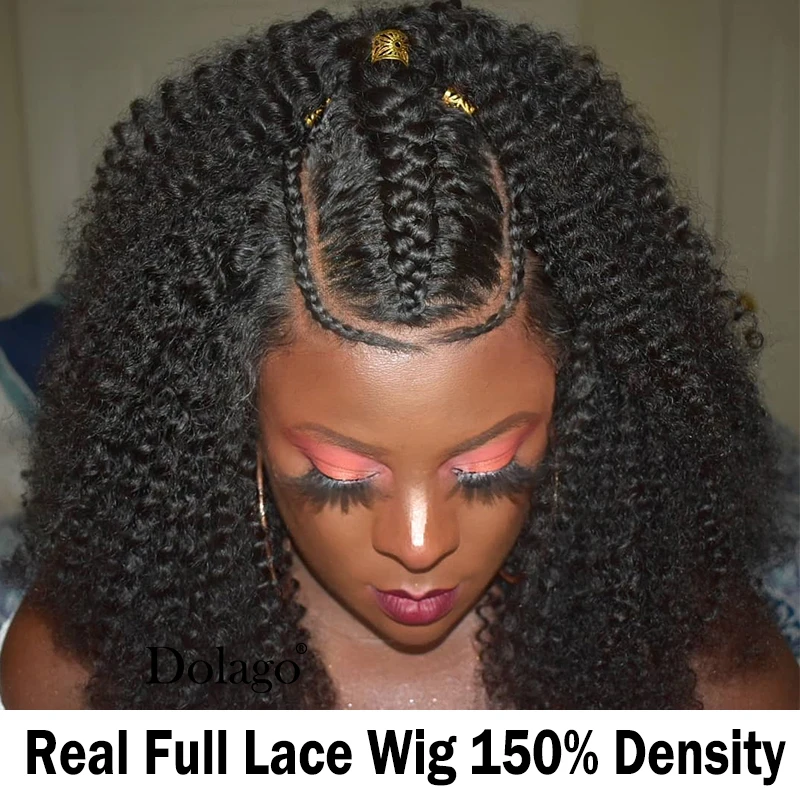 Big Deal HD Lace Dolago-Wigs 30inch Wig Human-Hair Curly Afro Kinky Fake Scalp Short-Bob Transparent glLXlzkaO