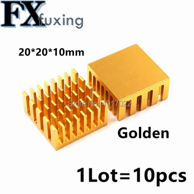 10pcs 10*10*10mm Black Heatsink Cooler For RAM Chip With Thermal Adhesive Pad 