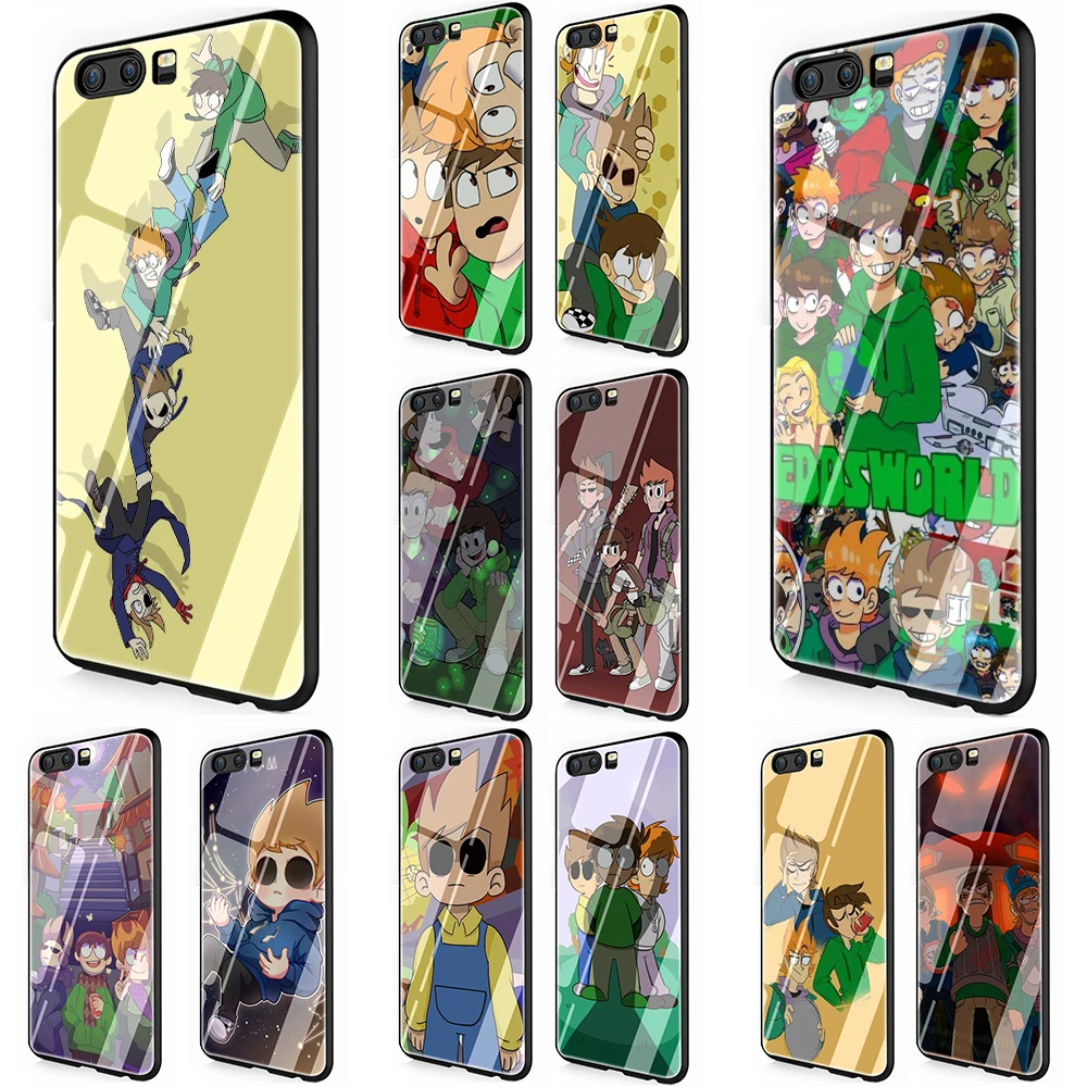 

EWAU Eddsworld Glass Phone Cover Case for Huawei P20 30 P Smart Mate20 pro Lite Honor9 10 Lite