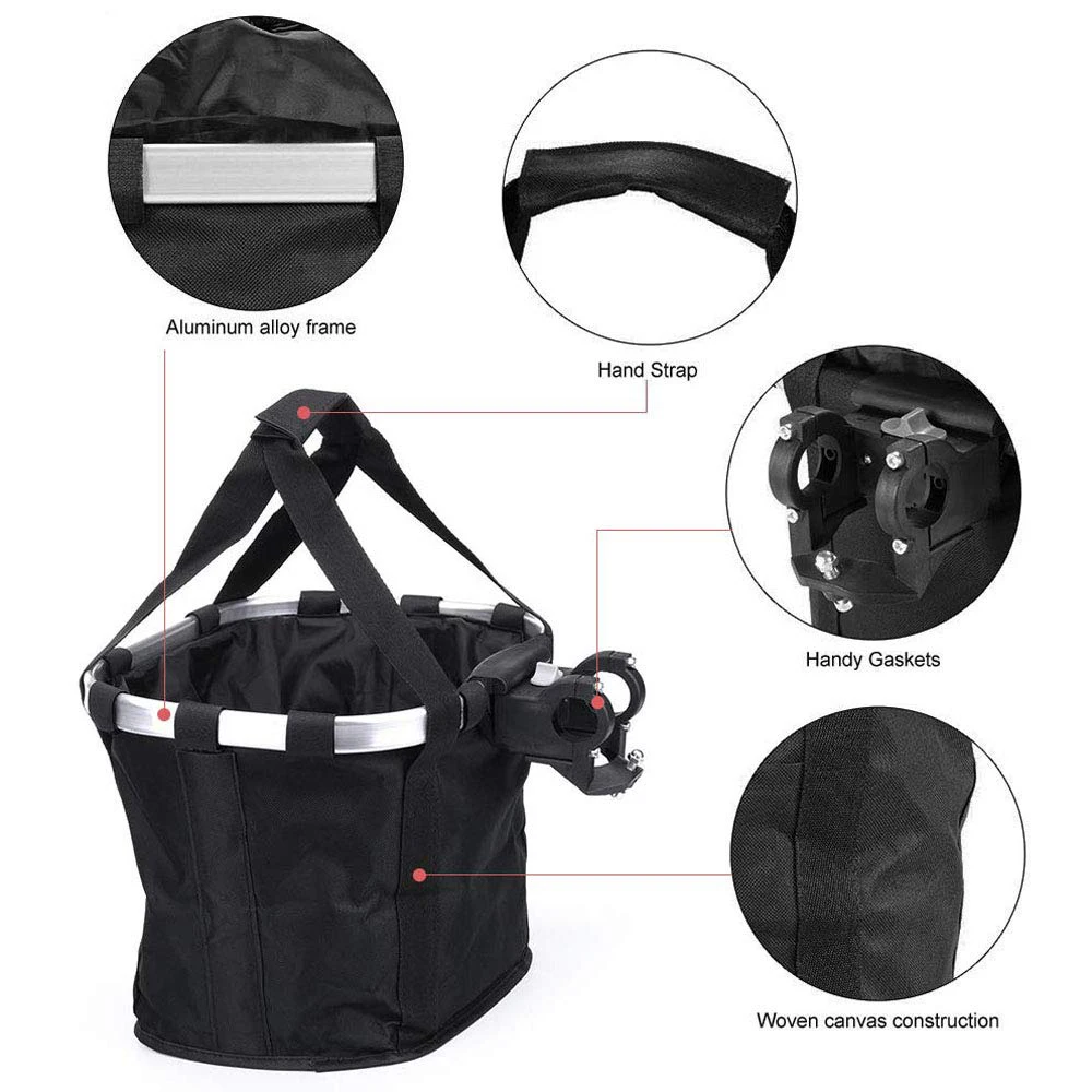 Pet Carrier Bag Bicycle Basket Pouch For Pet Dog Cat Bike Bags Aluminum Alloy Bicycle Front Bag Dog Cat Bicycle Seat