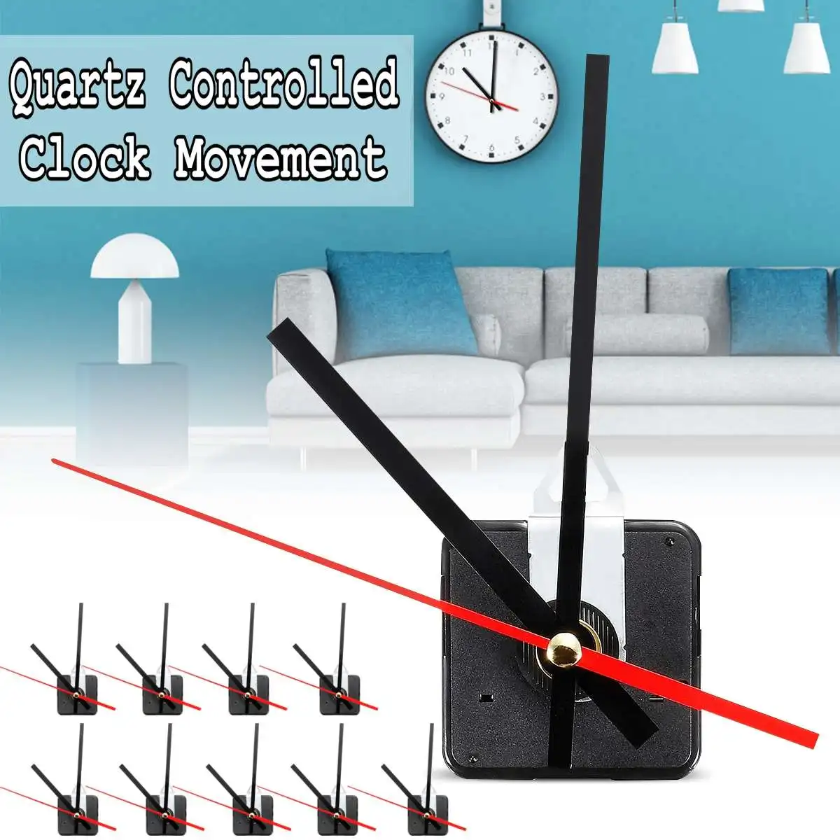DIY Clock Movement Kit Quartz Silent Mechanism Module Without Battery Red 