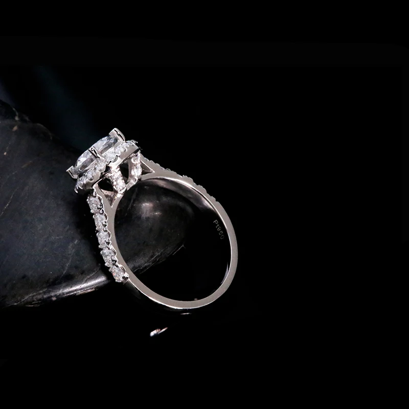 AEAW 6,5 мм 1.0ct круглая огранка 14 к Белое золото Желтое золото Муассанит кольцо оригинальные ослепительные ювелирные изделия для девушек для женщин