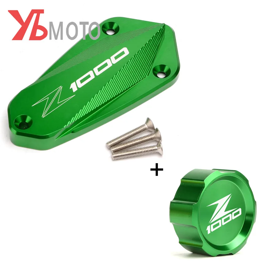 Front and Rear Green Для KAWASAKI Z1000 2011- аксессуары для мотоциклов передний и задний тормозной цилиндр для жидкости Крышка Резервуара - Цвет: Front and Rear Green