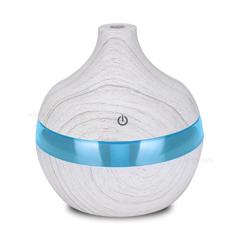 

300ml White Wood Aromatherapy Essential Oil Diffuser 7-color LED Light Ultrasonic Cold Fog Humidifier Air Purifier Household