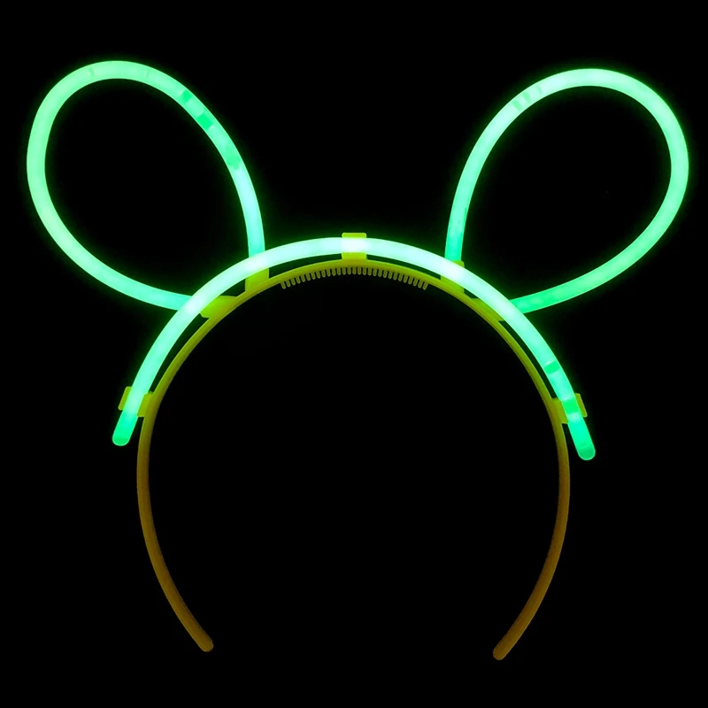 women girls glow stick headband bunny ears glow in hairband rave