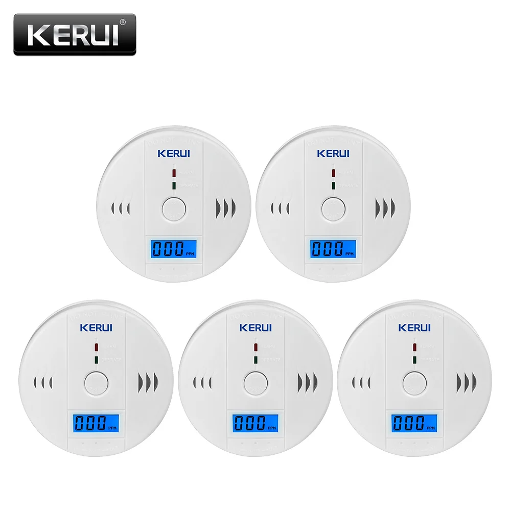 KERUI 3 шт. окиси углерода ЖК-дисплей Photoelectric независимых отравления угарным газом Предупреждение сигнализацией угарного газа Сенсор детекторы - Цвет: KIT2