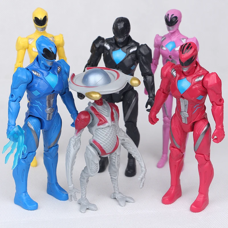 

6pcs/set 13CM Power Model Rangers Dinosaur Team PVC Action Figures with Led Light Toys Children Figurine Gift Set
